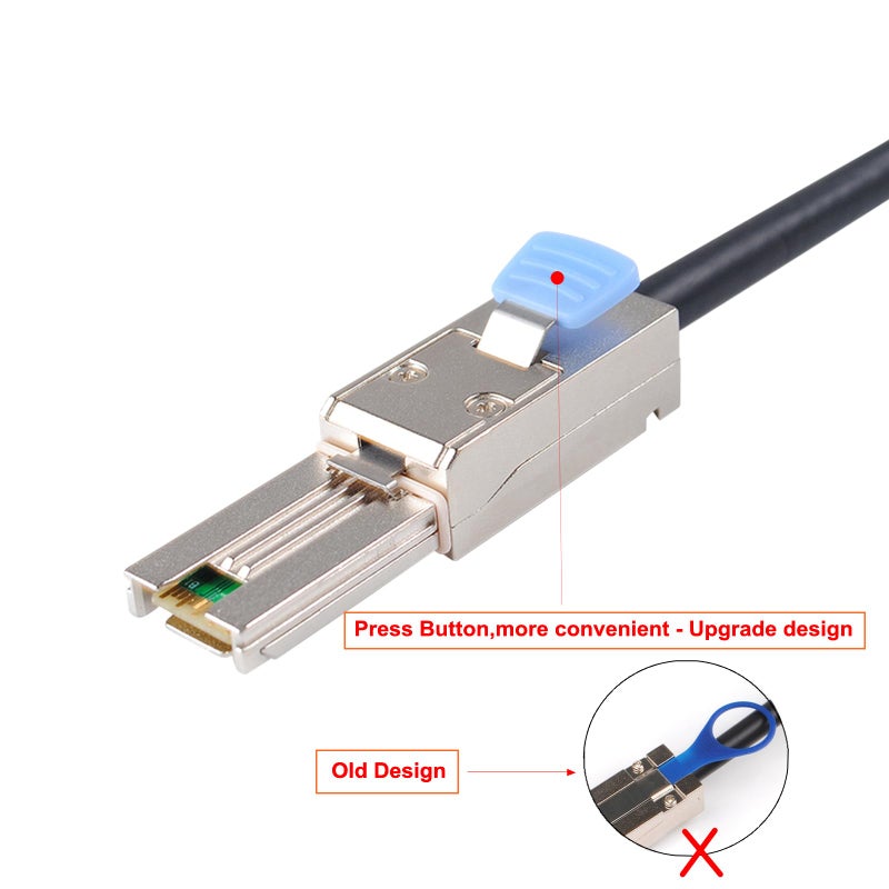 Heretom External Mini SAS 28AWG Male 26Pin SFF-8088 to Internal Mini SAS Male 36Pin SFF-8087 Data Cable 1M 3.3feet - Image 3